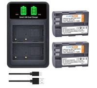 PowerTrust Lot de 2 batteries EN-EL3 EN-EL3a EN-EL3e avec chargeur pour appareil photo Nikon D50 D70 D70s D80 D90 D100 D200 D300 D300S D700
