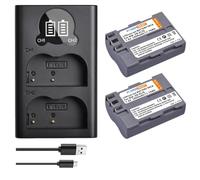 PowerTrust Lot de 2 batteries EN-EL3e EN-EL3 avec chargeur pour Nikon D30 D50 D70 D70s D80 D90 D100 D200 D300 D300S D700