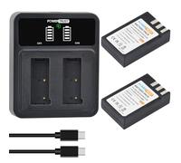 PowerTrust Lot de 2 batteries EN-EL9 EN-EL9a 2000 mAh avec chargeur de type C pour Nikon D3000, D5000, D40, D40x, D60