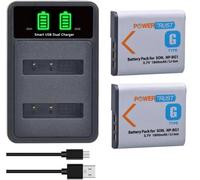 PowerTrust Lot de 2 batteries et chargeur NP-BG1 NP-FG1 pour Sony Cyber-Shot DSC-W150 DSC-W170 DSC-T100 DSC-WX1 DSC-N1 DSC-N2 DSC-H9 DSC-H10 DSC-H7 DSC-H55 DSC-T20 DSC-HX5