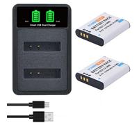 PowerTrust Lot de 2 batteries Li-90B Li-92B avec chargeur C pour Olympus TG-7, TG-6, TG-5, TG-4, TG-3, TG-2, XZ-2 et Ricoh GR III, WG-6, GR IIIx, SH-3, SH-2, SH-1, SP-100EE, DB-110