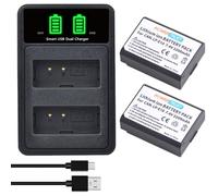 PowerTrust Lot de 2 batteries LP-E10 avec chargeur de type C et USB pour Canon EOS 4000D 3000D 2000D 1500D 1300D 1200D 1100D, Rebel T7 T3 T5 T6, Kiss X50 X50