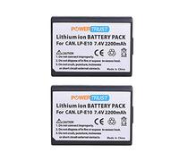 PowerTrust Lot de 2 batteries LP-E10 LPE10 pour Canon LP E10 / EOS 1100D, 1200D, 1300D, 1500D, 2000D, 3000D, 4000D, Rebel T3, T5, T6, T7, Kiss X50, Kiss X80