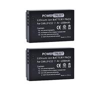 PowerTrust Lot de 2 batteries LP-E12 1200 mAh pour Canon EOS M50 Mark II, M50, EOS M, M2, M10, M100, M200, Rebel SL1, 100D, Kiss X7, PowerShot SX70 HS