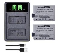 PowerTrust Lot de 2 batteries LP-E5 et chargeur pour Canon EOS 500D, 1000D, EOS 450D, Rebel XSi/EOS kiss X2, Rebel XS/Kiss F, Rebel T1i/Kiss X3