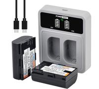 PowerTrust Lot de 2 batteries LP-E6 LP-E6N avec chargeur rapide double USB-C de 20 W pour Canon EOS R5, R6, R7, 6D, 7D, 80D, 90D, EOS 5DS R, 5D Mark II, 5D Mark III