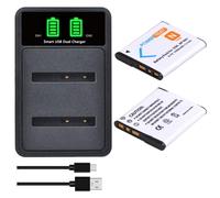 PowerTrust Lot de 2 batteries NP-BN1 et chargeur de type C pour Sony Cyber-Shot DSC-W830, DSC-W320, DSC-W810, DSC-W570, DSC-W800, DSC-WX220, DSC-WX100, DSC-W530, DSC-W310, DSC-W350, DSC-WX100