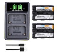 PowerTrust Lot de 2 batteries NP-FM500H 1800 mAh et chargeur Type-C pour Sony SLT A99 II, A99, A65, A58, A77 II, A77V, A57, A450, A500, A550, A560, A580, A850, A900, A200, A30, A30 0, A35. 32 FR