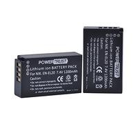 PowerTrust Lot de 2 batteries rechargeables EN-EL20 EN-EL20a pour Nikon Coolpix P950, P1000, Coolpix A, 1 V3, 1 AW1, 1 J3, 1 J2, 1 J1