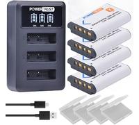PowerTrust Lot de 4 batteries NP-BX1 NP BX1 et LED USB double chargeur pour Sony ZV-1 DSC-RX100 DSC-WX500 IV HX300 WX300 HDR-AS15 X3000R MV1 AS30V HDR-AS300 GWP88