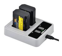 PowerTrust NP-FZ100 Lot de 2 batteries 2600 mAh avec chargeur rapide double USB-C 20 W pour Sony A6700, A6600, A7ii, A7iv, ZV-E1, A7R V, A7S III, A7C, A7CII, A7C R, FX3, FX30, A9, A9II