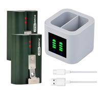 PowerTrust Ring Video Doorbell Batterie avec double station de charge LED pour Ring Video Doorbell 2/3/3plus/4, Stick-up Cam, Spotlight Cam, Geephole Cam (2 pièces 6040 mAh)