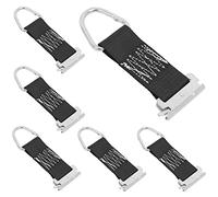Powertye MFG - Lot de 6 anneaux en D E-Track avec sangle de 10,2 cm, connecteur en acier revêtu de zinc argenté, sangle de 5,1 cm de large