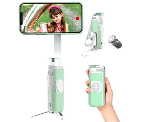 PowerVision S1, stabilisateur de téléphone à 3 Axes avec trépied intégré, Batterie Externe sans Fil et Suivi IA des mouvements et des Visages, pour vlogging ou TikTok (Ensemble combiné, Vert)
