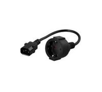 BlueWalker Adaptateur IEC C14 (F) 91015003 – Contact de protection CEE 7/3 – 0,2 m Noir