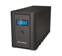 PowerWalker VI 1200 LCD - Onduleur - CA 230 V - 600 Watt - 1200 VA - 7 Ah - USB - connecteurs de sortie : 4 - noir