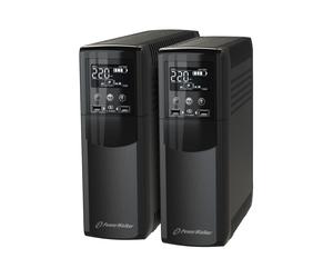 PowerWalker VI 1500 CSW : UPS Line Interactive 1.5kVA/900W, 4 Prises Type F, Port USB, Interface RJ-45, LCD, Format Tower, Batterie 12V 9Ah