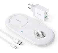 Powerwave+ Station De Chargement 2 En 1 Certifié Qi Avec Station D'accueil Pour Apple Watch Series 4/3/2, Chargement Rapide Avec Iphone Xs/Xs Max/Xr/X/8 Plus