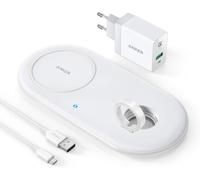 Powerwave+ Station De Chargement 2 En 1 Certifié Qi Avec Station D'Accueil Pour Apple Watch Series 4/3/2, Chargement Rapide Avec Iphone Xs/Xs Max/Xr/X/8 Plus