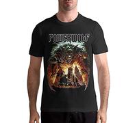Powerwolf T Shirt Mens Fashion Shirt Cotton Tee Shirts Short Sleeve T-Shirts à Manches Courtes(Large)