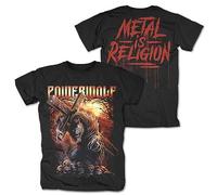 Powerwolf Via Dolorosa Homme T-Shirt Manches Courtes Noir 4XL 100% Coton Regular/Coupe Standard