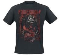 Powerwolf We Drink Your Blood Homme T-Shirt Manches Courtes Noir M 100% Coton Regular/Coupe Standard