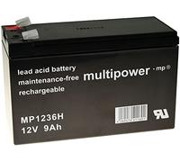 Powery Batterie au Plomb MP1236H pour UPS APC Power Saving Back-UPS Pro 550 9Ah 12V (remplace également 7,2Ah/7Ah), 12, Lead-Acid [ Batterie au Plomb ]