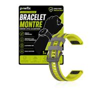 Powfix Bracelet 22mm pour Garmin Fenix 9 Pro, Silicone Gris citron vert | Sangle de Rechange Flexible Bicolore | Bracelet Sport Étanche & Respirant avec Attache Rapide pour Montre Connectée