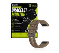 Powfix Bracelet 22mm pour Garmin Fenix 9 Pro, Silicone Marron | Sangle de Rechange Flexible Bicolore | Bracelet Sport Étanche & Respirant avec Attache Rapide pour Montre Connectée