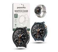 powfix Coque avec Verre Trempé pour Vivo Watch 6, Lot de 2 | Vert & Noir | Protection Intégrale 2-en-1 PC Rigide et Verre 9H Anti-Choc et Anti-Rayures pour Montre Connectée