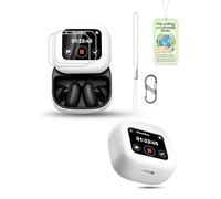 Powfix Coque pour Anker soundcore Liberty 5 Pro Max, Silicone Liquide Étui Antichoc Ultra-Mince Soft-Touch Anti-Rayures, avec 2 Films Protecteurs et Mousqueton, Compatible Charge sans Fil - Blanc