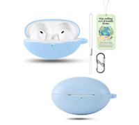 powfix Coque Silicone Bleu Ciel pour Huawei FreeBuds Neo, Étui Protection | Inclus Cordon & Mousqueton en 8 | Housse de Protection Souple Anti-Choc et Anti-Poussière pour Écouteurs Sans Fil