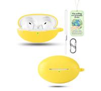 powfix Coque Silicone Jaune pour Huawei FreeBuds Neo, Étui Protection | Inclus Cordon & Mousqueton en 8 | Housse de Protection Souple Anti-Choc et Anti-Poussière pour Écouteurs Sans Fil