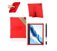 Powfix Coque Silicone pour TCL Note A1 NXTPAPER 11.5", Enfant Antichoc | Avec Stylet Tactile, Béquille Ajustable, Étui Léger Anti-Rayures, Couleur Rouge
