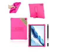 Powfix Coque Silicone pour TCL Note A1 NXTPAPER 11.5", Enfant Antichoc | Avec Stylet Tactile, Béquille Ajustable, Étui Léger Anti-Rayures, Couleur Rose fuchsia