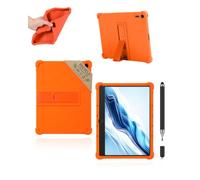 Powfix Coque Silicone pour TCL Note A1 NXTPAPER 11.5", Enfant Antichoc | Avec Stylet Tactile, Béquille Ajustable, Étui Léger Anti-Rayures, Couleur Orange