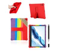 Powfix Coque Silicone pour TCL Note A1 NXTPAPER 11.5", Enfant Antichoc | Avec Stylet Tactile, Béquille Ajustable, Étui Léger Anti-Rayures, Couleur arc-en-ciel