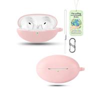 powfix Coque Silicone Rose pour Huawei FreeBuds Neo, Étui Protection | Inclus Cordon & Mousqueton en 8 | Housse de Protection Souple Anti-Choc et Anti-Poussière pour Écouteurs Sans Fil