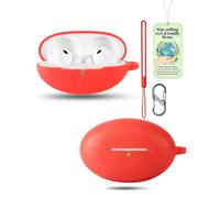 powfix Coque Silicone Rouge pour Huawei FreeBuds Neo, Étui Protection | Inclus Cordon & Mousqueton en 8 | Housse de Protection Souple Anti-Choc et Anti-Poussière pour Écouteurs Sans Fil