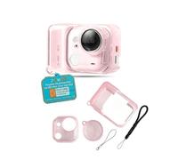 Powfix Coque TPU Antichoc pour Insta360 GO Ultra + Dragonne | Protection renforcée anti-rayures, fine et légère, installation facile, idéale pour caméra sport et voyage,Transparent Rose