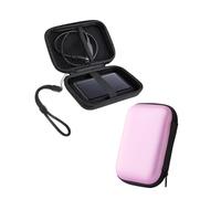 Powfix Étui de Protection pour Toshiba Canvio Partner 1 to/2 to, Coque Rigide Antichoc EVA pour Disque Dur Externe, Sacoche de Transport Voyage et Bureau, Rose
