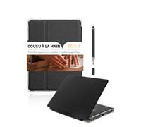 powfix Étui PU Cuir avec Stylet pour Bigme B6 BW 6", Noir | Housse de Protection en Similicuir avec Stylet Tactile & Support Pen | Pochette Liseuse Écran E-Ink Anti-Rayures