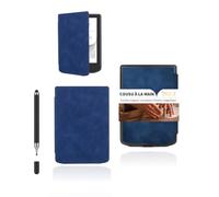 powfix Étui PU Cuir avec Stylet pour Vivlio Light HD Color 6 6", Bleu | Housse de Protection en Similicuir avec Stylet Tactile & Support Pen | Pochette Liseuse Écran E-Ink Anti-Rayures