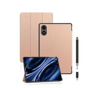 powfix Housse Folio Cuir PU pour Tabwee T30 11 Pouces | Étui Folio texturé premium, protection intégrale anti-rayures, support multi-angles, pour travail et lecture - Or rose