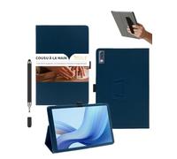 Powfix Housse pour Lenovo Yoga Tab Plus Gen2 13" Cuir PU Ultra-Mince | Support Pliable, Porte-Stylet, Dragonne Sécurité, Protection Intégrale Antichoc, Bleu