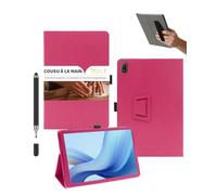 Powfix Housse pour OnePlus Pad 4 13.2" Cuir PU Ultra-Mince | Support Pliable, Porte-Stylet, Dragonne Sécurité, Protection Intégrale Antichoc, Rose fuchsia