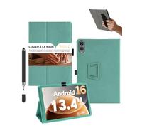 Powfix Housse pour TECLAST T65 13,4" Cuir PU Ultra-Mince | Support Pliable, Porte-Stylet, Dragonne Sécurité, Protection Intégrale Antichoc, Violet