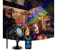 POWHA Projecteur Laser de Noël, projecteur de lumière Laser 3 Couleurs avec télécommande, décoration de Vacances intérieure et extérieure for Noël, Maison, décoration d'intérieur, fête du Nouvel an