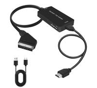 Powice Adaptateur péritel vers HDMI - Convertisseur péritel vers HDMI - Convertisseur audio vidéo HD - Adaptateur péritel HDMI 1080p avec câble HDMI - Adaptateur péritel vers HDMI pour TV STB VHS Xbox