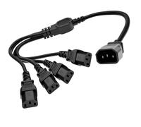 Powice Câble d'extension d'équipement de réfrigération 4 en 1 pour appareils froids, prise C14 vers 4 x C13, câble réseau IEC-320 Power Y, type répartiteur, câble 250 V 10 A pour moniteur d'imprimante